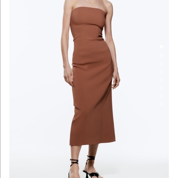 Zara | Dresses | Sold Out Zara Brown Tube Dress Size Small | Poshmark